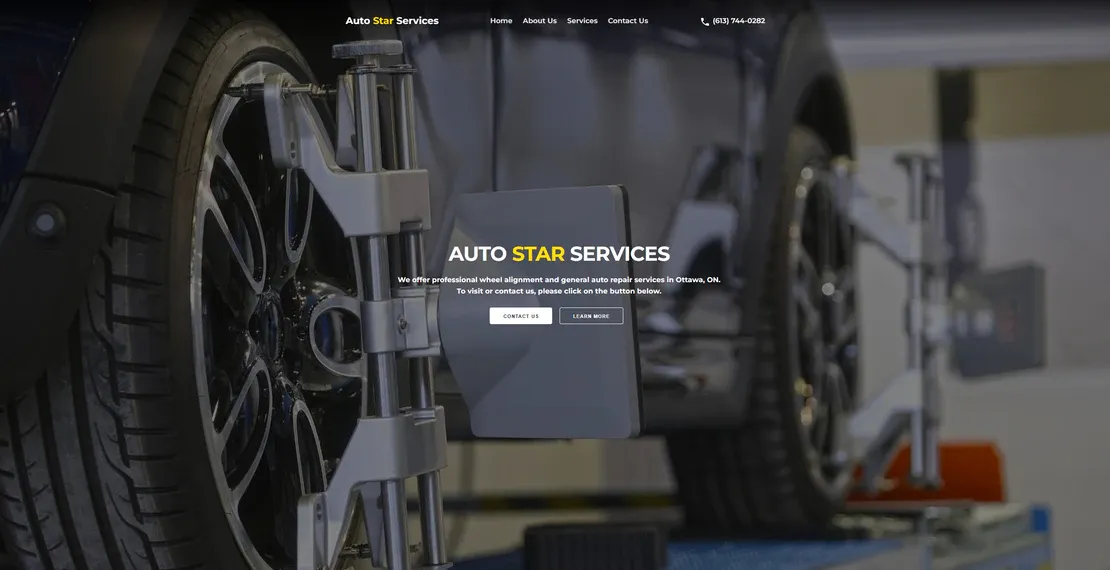 Auto Star Services website design preview